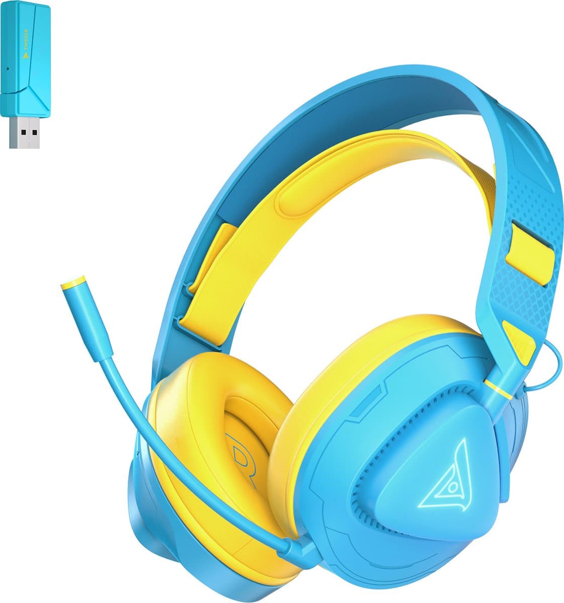 TAIDU Draadloze Gaming Headset - Over ear koptelefoon - met microfoon - Geschikt voor PC/PS4/PS5, Nintendo Switch - Energie Blauw — afbeelding 1
