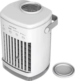 Mini Airco - Air Cooler met Verlichting, Timer en 4 Snelheden - Luchtverfrisser - Krachtige Luchtkoeler - Ventilator - Draagbare Mobiele Airco - Fluisterstille Luchtkoeler - 7 Sfeerkleuren - 4-in-1 - Airconditioning - 2 Koelfuncties - Wit — thumbnail 2