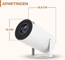 Homezie Beamer | Streamen vanaf je telefoon | 4K support | 720P | WiFi, HDMI, Bluetooth | Android 11.0 | Projector | Mini beamer — thumbnail 4