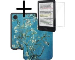 Hoes Geschikt voor Kobo Clara Colour Hoesje Bookcase Cover Hoes Met Screenprotector - Hoesje Geschikt voor Kobo Clara Colour Hoes Cover Case - Bloesem