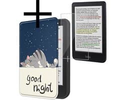 Hoes Geschikt voor Kobo Clara Colour Hoesje Bookcase Cover Book Case Hoes Sleepcover Met Screenprotector - Kat