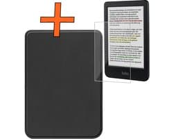 Hoesje Geschikt voor Kobo Clara Colour Hoes Book Case - Hoes Geschikt voor Kobo Clara Colour Hoesje Book Cover Met Screenprotector - Zwart