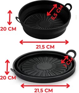STRICX Siliconen Airfryer Ovenschaal 20 cm - Herbruikbaar en BPA-vrij - Universeel voor airfryer en oven - Snack Bakvorm - Hittebestendig Accessoire - Gezond frituren - Duurzaam inzetstuk voor heteluchtfriteuse - Gezond Frituren — thumbnail 8