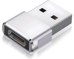 USB-C naar USB-A Adapter - USB-C naar USB 3.1 Converter - Opzetstuk voor PC en Laptop - USB-C Hub met USB A Female aansluiting - Geschikt voor Telefoon - Zilveren Adapter