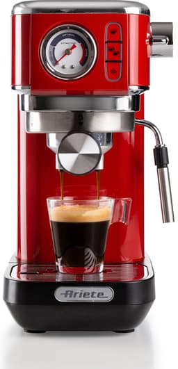 Ariete 1381/33 Moderna - Espressomachine/Pistonmachine - 15 bar - inhoud 1.1 liter - Manometer - Rood — thumbnail 1