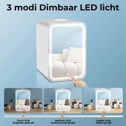 Skincare Fridge - Mini Koelkast 8 Liter – Met Spiegel en Verlichting - Mini Fridge - Make up Koelkast 12v - Skincare Organizer - Skincare Koelkast - Small Fridge - Cosmetica — thumbnail 5