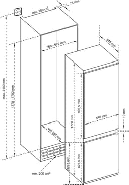 Inventum IKV1786D 178 cm energiezuinige inbouw koel-vriescombinatie - 251 liter - Koelkast met vriesvak 70 liter - Vershoudlade - Supervriezen - Led-verlichting - Deur op deur - Wit — thumbnail 12