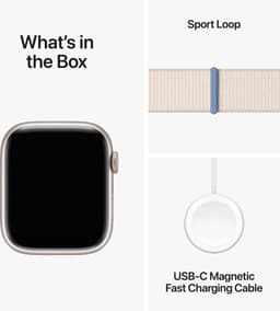 Apple Watch Series 9 - 45mm - Case with Starlight Sport Loop - Sterrenlicht Aluminium — thumbnail 5