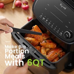 Kyvol Epichef AF60 Airfryer - Luchtfriteuse - Handig kijkvenster - Grote capaciteit van 6QT voor een hele kip - Keramisch gecoate mand - 360° snelle warmtecirculatie - 60+ recepten inbegrepen — thumbnail 4