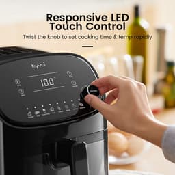 Kyvol Epichef AF60 Airfryer - Luchtfriteuse - Handig kijkvenster - Grote capaciteit van 6QT voor een hele kip - Keramisch gecoate mand - 360° snelle warmtecirculatie - 60+ recepten inbegrepen — thumbnail 7