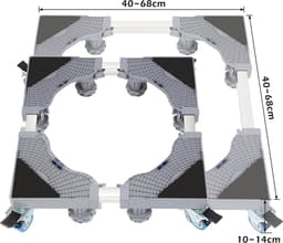 Wasmachine Verhoger voor Droger & Koelkast - Wasmachine Opbouwmeubel - Wasmachinevoet Wasmachine onderhoud 41~66cm In hoogte verstelbaar 8 poten + 4 wielen — thumbnail 2