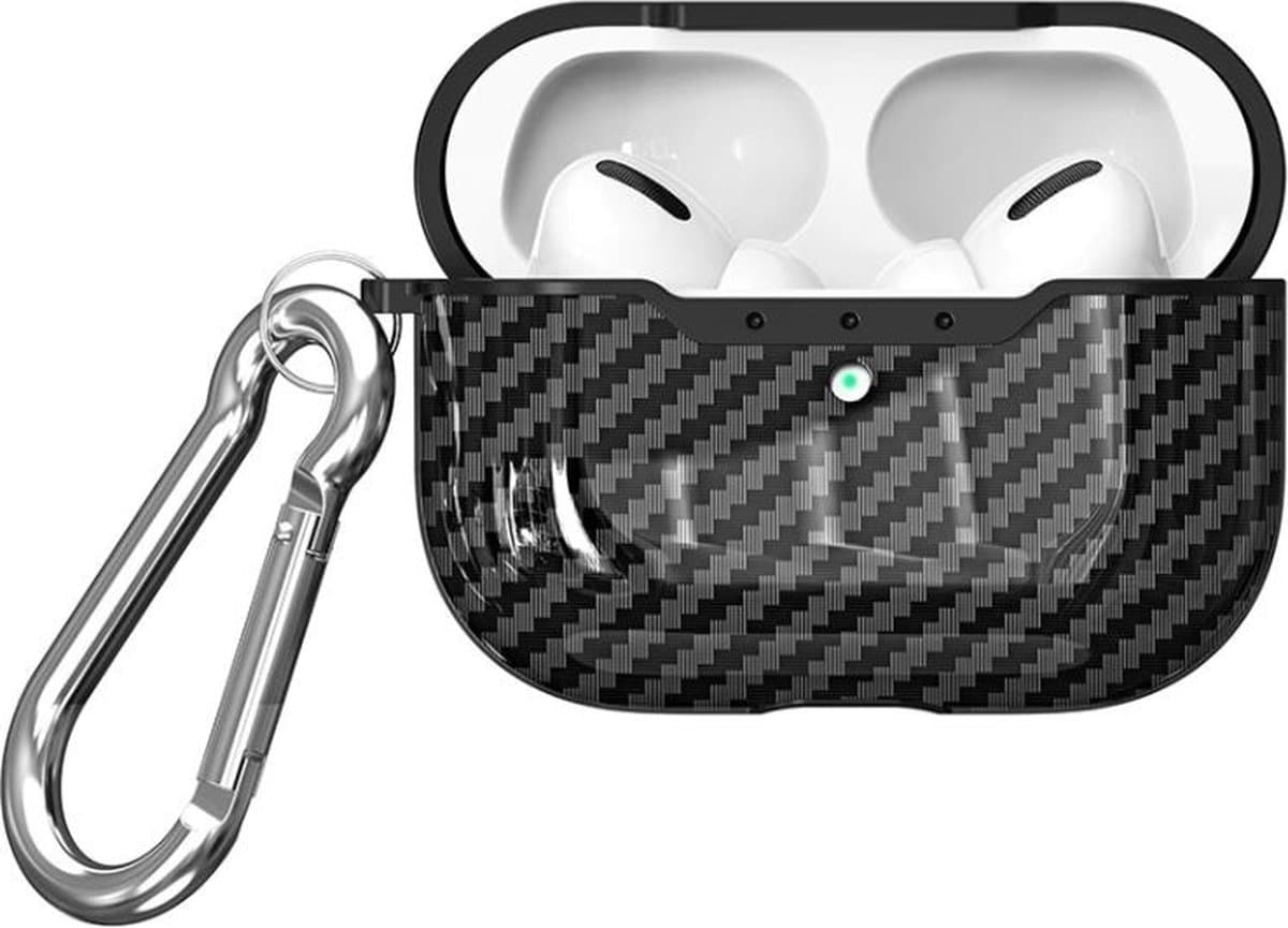 Shieldcase Black Stripe Case - beschermhoes geschikt voor Airpods Pro / 2 Pro Case - hoesje met carbon print - zwart — afbeelding 1
