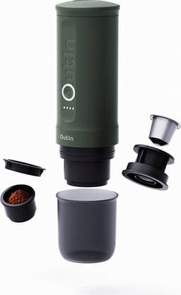 Outin - Draagbare Elektrische Espressomachine | Koffiezet apparaat voor Onderweg | Capsules & Gemalen Koffie | Portable Espresso Machine | Snelle Waterverwarming | 20 bar | Draagbare Koffiemachine | Reis & Camping Koffiezetapparaat | 12 volt — thumbnail 3