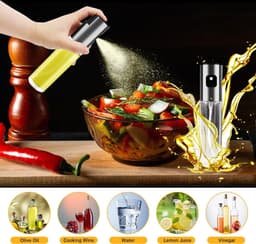 Waledano® Luxe RVS Olijfolie Sprayer 100ml – Navulbare Glazen Olie Fles | Verstuiver voor BBQ, Grill, Airfryer, Salades & Gezond Koken | Drukverneveling voor Perfecte Dosering — thumbnail 2