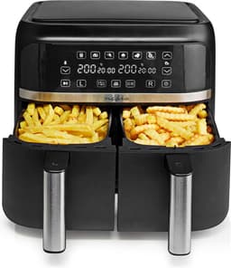 Nedis Dubbele Heteluchtfriteuse - 2x3.8 l - Tijdschakelaar: 60 min - Aantal vooraf ingestelde programma's: 6 - Digitaal - Zwart — thumbnail 5