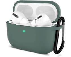 Shieldcase Case - beschermhoes geschikt voor Airpods Pro / 2 Pro silicone case - case geschikt voor Airpods Pro / Pro 2 hoesje - optimale bescherming - donkergroen