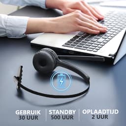Professionele Draadloze Headset - Headset met Microfoon - Headset Draadloos - Noise Cancelling Hoofdtelefoon - Bluetooth Koptelefoon - Wireless Headset - Geschikt voor PC, Laptop, Telefoon — thumbnail 4