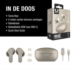 Fresh ’n Rebel Twins Rise - Draadloze Oordopjes met Noise Cancelling - Draadloos Opladen - 30 Uur Speelduur - Silky Sand — thumbnail 3