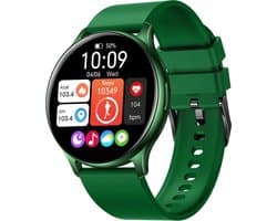 Valante ProXena Smartwatch - Smartwatch Dames en Heren - Groen - 44 mm - Stappenteller - Hartslagmeter - Saturatiemeter - Bellen via Bluetooth