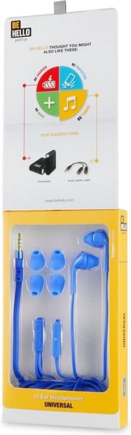 BeHello Oordopjes met afstandsbediening 3.5mm - Blauw — thumbnail 5