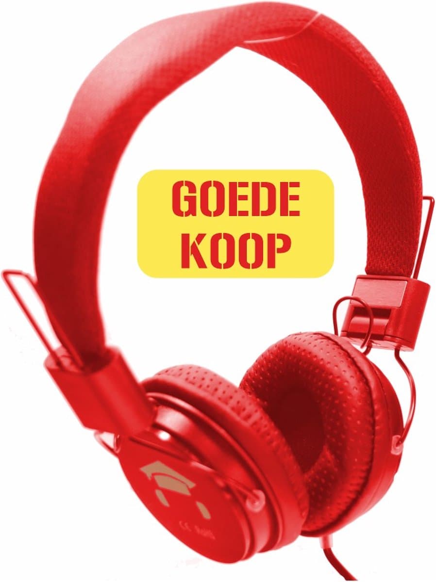 DKT -Eduline Skooli Hoofdtelefoon rood zachte hoofdband en zachte oorschelpen DKT-KT898RD (schoolklas, school, onderwijs) — afbeelding 1