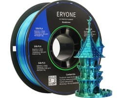 Eryone - Duo silk - Blue + Green PLA Filament - 1Kg 1,75mm - Voor 3D-printer en 3D-pen - Blauw en Groen