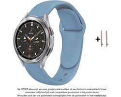 Blauw / Grijzig / Groenig Siliconen Bandje voor bepaalde 20mm smartwatches van verschillende bekende merken (zie lijst met compatibele modellen in producttekst) - Maat: zie foto – 20 mm blue greyish greenish rubber smartwatch strap