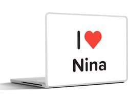 Laptop sticker - 10.1 inch - I love - Nina - Meisje - 25x18cm - Laptopstickers - Laptop skin - Cover