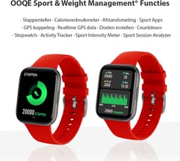 OOQE WATCH PRO 6 - Smartwatch Heren en Dames | Geschikt voor iOS en Android | Full HD | Notificaties | Gezondheidsanalyse | Sportanalyse | GPS koppeling | Music & Call Control | Spelletjes | Ergonomisch | Nederlandstalig | Rood — thumbnail 5