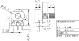 potentiometer 1K Ohm Lineair B1K — thumbnail 1