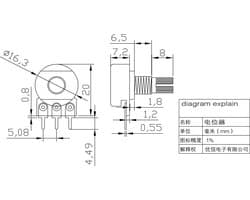 potentiometer 1K Ohm Lineair B1K