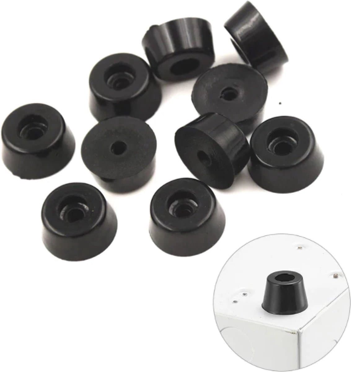 FSW-Products - 4 Stuks Rubberen Voetjes - Onderzetters en Stootdopjes - Rubber Deurstopper - Meubelonderzetter - Trillingsdempers - Antislip Bescherming - 18 x 15 x 5 mm — afbeelding 1