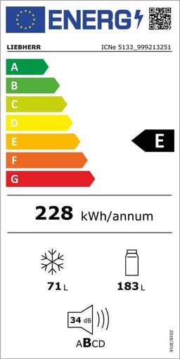 Liebherr ICNe 5133 Plus NoFrost koel-vriescombinatie Ingebouwd 254 l E — thumbnail 2