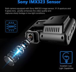 DrPhone RangeT1 PRO Dashcam – GPS - 4K Ultra HD – WiFI + Dubbele SONY IMX323 Lens - Applicatie + 170 Graden - Nachtzicht - Loop Opneemfunctie – GPS Functie Zwart — thumbnail 2