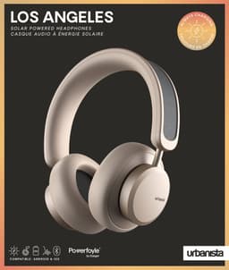 Urbanista Los Angeles op zonne-energie - Active Noise Cancelling - Solar - Draadloze On-Ear Koptelefoon -non-stop audio -  Goud — thumbnail 8