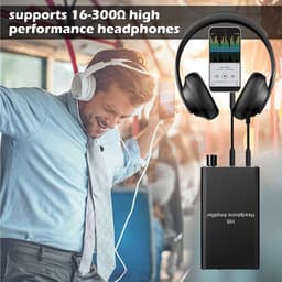 NÖRDIC SGM-186 Draagbare Hifi hoofdtelefoonversterker - AUX 3.5mm versterker - 16-300Ohm - Geschikt voor telefoons, MP3, MP4 en mediaspelers - Zwart — thumbnail 5