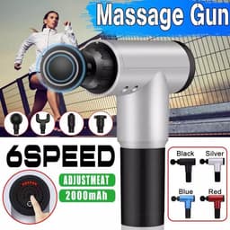 Q-time - Massage Gun - Professionele Sport Massage - Rug Massage - Nek Massage - Massage Apparaat - Spier Massage - Stress Massage - Triggerpoint - Spierherstel & Spierontspanning - Blauw — thumbnail 5