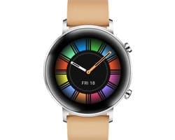 Huawei Watch GT 2 - Smartwatch dames -  Lederen band - 42 mm - Khaki