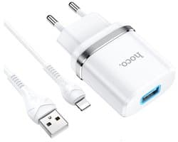 Geschikt voor Apple iPhone, iPad & Airpods - 12W Oplader - 1 Meter USB A naar Lightning Kabel - Lader Geschikt voor 14/13/12/11/Xr/Xs/Xs Max/8/8 Plus/ Pro