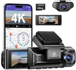 AZDome M770 Pro 2CH 4K Wifi Gps dashcam voor auto - 4K + FullHD resolutie - Night vision - Parkeerbeveiliging - 64gb Micro SD kaart - 3,0 inch LCD scherm - 170 + 140 graden kijkhoek - Nachtzicht — thumbnail 2