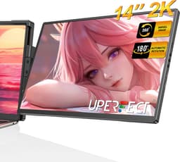 UPERFECT Portable Monitor G13 14" 2K draagbaar scherm | 100% sRGB draagbare monitor| 180° Auto-Rotatie portable monitoren| Anti-verblindend IPS | Dual USB-C — thumbnail 1