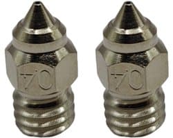 Voor creality MK8 Nozzle 0.4mm 2 stuks Chroom Zirkonium koper nozzles 1.75mm voor hoge temperatuur max 500 graden slijtvast