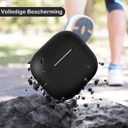 Studio Air Hoesje geschikt voor Airpods 4 - Schokbestendige Siliconen Case - Zwart — thumbnail 5