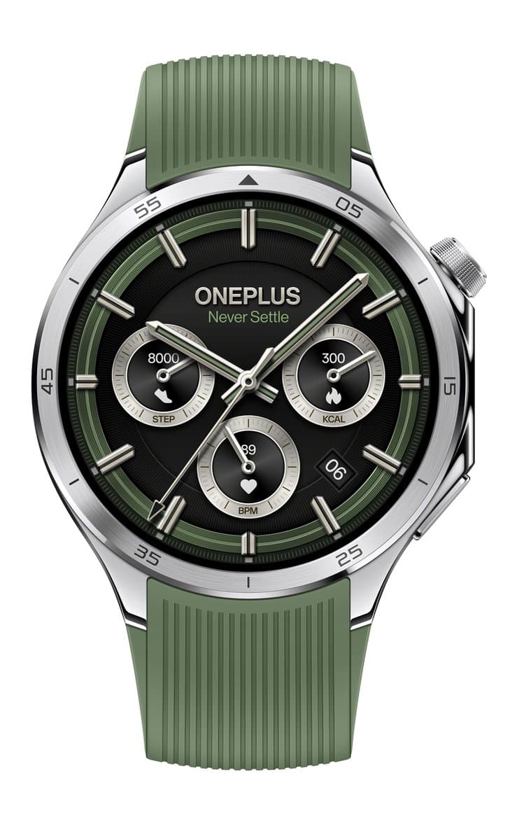 OnePlus Watch 3,46 mm, zilver (groen) — afbeelding 1