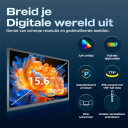 Quality4Less™ - Portable monitor 15.6" / 18,1" - Ultra HD - Laptop scherm uitbreider - Plug & Play - Tri screen - Inclusief Beschermhoes - Zwart — thumbnail 4