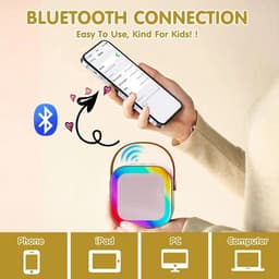 Klikkopers® - StemTovenaar Karaoke Set - Karaoke Machine met 2 Draadloze Microfoons - Voor Volwassenen en Kinderen - Bluetooth - LED - Roze - Bluetooth Speaker - Karaoke machine — thumbnail 5