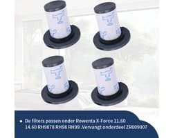 Replacements® Filters geschikt voor Rowenta - Tefal- ZR009007 - 4 stuks