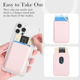 Magnetische pasjeshouder geschikt voor iPhone 16 / 16E / 17 / 17 Pro / 17 Pro Max / 17 Air - Magsafe Wallet - Kaarthouder pasjes - Magsafe Kaarthouder geschikt voor iPhone 16 | 16E | 17 | 17 Pro | 17 Pro Max | 17 Air - Pu Vegan Leer - Roze — thumbnail 3