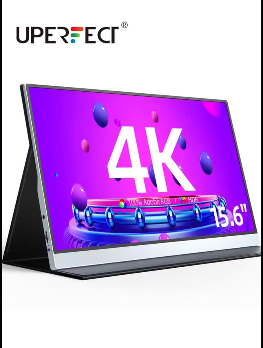 UPERFECT Portable Monitor - 4K - Beeldscherm - Monitor - Scherm - Draagbare monitor - 15.6" - 3840x2160UHD - HDMI & USB-C - Zwart — afbeelding 1