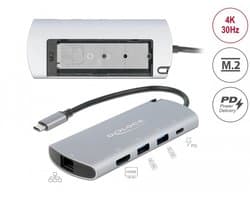 USB Type -C Docking Station met M.2 Slot - 4K HDMI / USB / LAN / PD 3.0